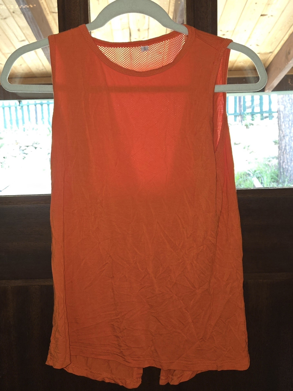 Women's Bright Coral/Orange Mesh Back Workout Tank – Size Small